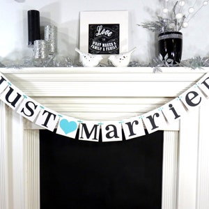 Just Married Banner / Wedding Garland / Getaway Car Sign / Rustic / Wedding Couple Photo Prop/ Wedding Reception Decoration image 2