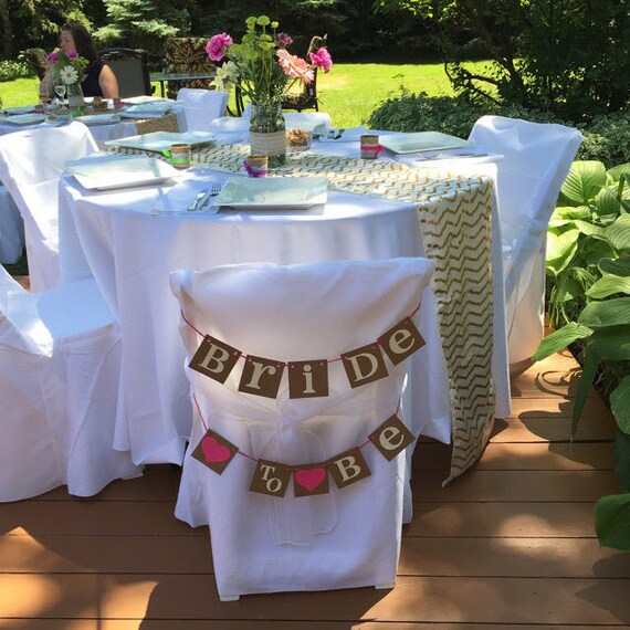 Bridal Shower Decoration Banner Bride To Be Chair Sign Etsy