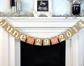 Save the Date Banner / Wedding Garland / Save the Date Props / DiY Engagement Cards / Wedding Date Banner / Photo Prop