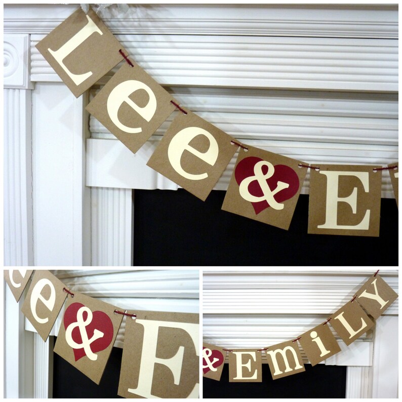 Wedding Garland / Custom Names Banner / Wedding Banner / Etsy