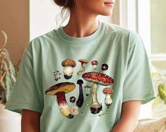 Camiseta Mushroom Menagerie / Colores cómodos