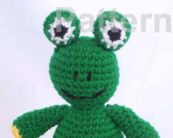 Modèle de crochet d’animal en peluche de grenouille Modèle de crochet d’amigurumi de grenouille verte