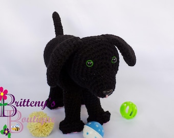 Black Puppy Dog Stuffed Animal