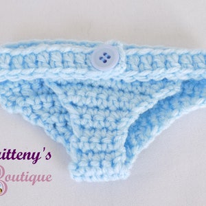 Baby Doll Clothes Crochet Baby Doll Diaper Set Crochet Baby Blue Doll Diapers Baby Doll Clothing Four Doll Diapers 13-14 inch Size image 7