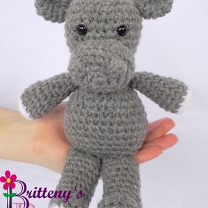 Hippo Stuffed Animal Crochet Pattern Amigurumi Hippopotamus image 5