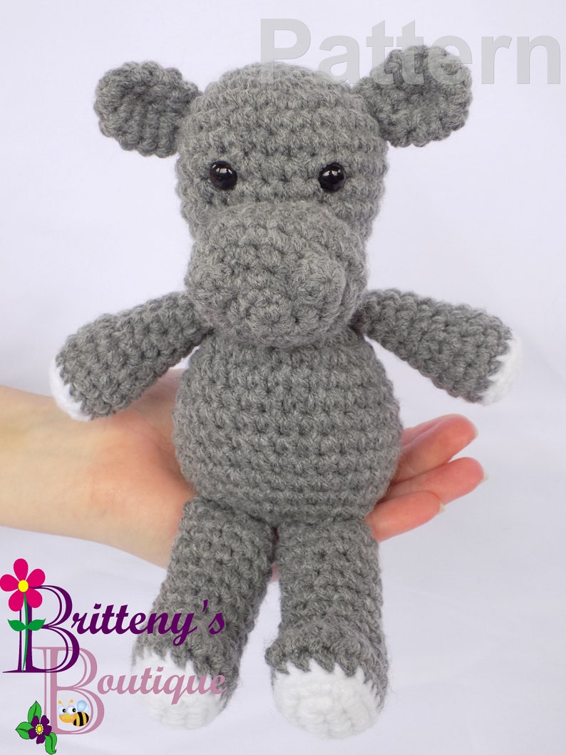 Hippo Stuffed Animal Crochet Pattern Amigurumi Hippopotamus image 5
