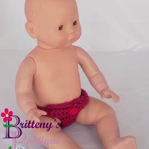 Babypuppe Kleidung Gehäkelte Babypuppe Windel Set Crochet Baby Rosa Puppenwindeln Babypuppe Kleidung Vier Puppenwindeln 33-36 cm Größe