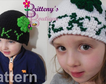 Hat Crochet Pattern Lucky Hat Crochet Pattern Shamrock Hat Crochet Pattern Lucky Shamrock Hat Crochet Pattern Hat Crochet Patterns