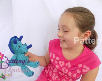 Dino peluche Animal Crochet Pattern Triceratops Amigurumi Crochet Pattern