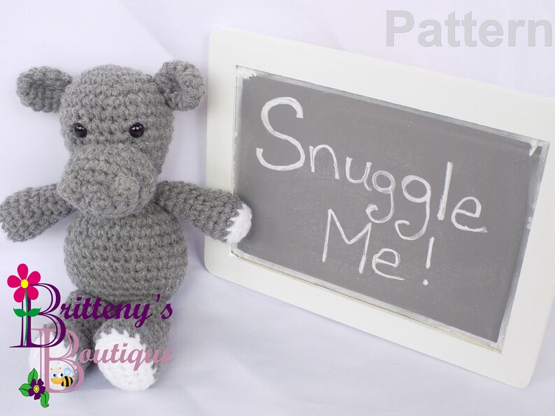 Hippo Stuffed Animal Crochet Pattern Amigurumi Hippopotamus image 7