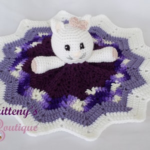 Baby Cat Security Blanket Kitty Lovey Blanket Baby Lovey Crochet Plush Cat Blanket Cuddle Blanket Security Blanket Snuggle Blanket