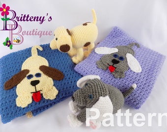 Puppy Blanket Stuffed Animal Crochet Pattern Pack Baby Blanket Crochet Pattern Cute Puppy Crochet Pattern Pack Stuffed Animal Crochet