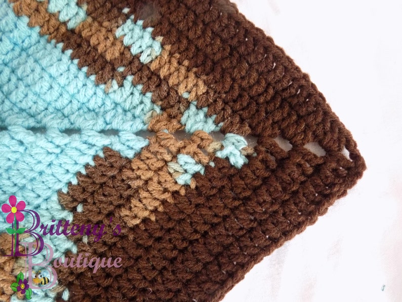 Baby Blue Boy Teddy Bear Lovey Security Blanket Boy Brown Bear Lovey Blanket Baby Lovey Crochet Blanket Cuddle Blanket Security Blanket image 6