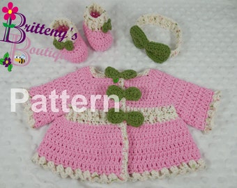 Crochet Baby Sweater Pattern Baby Layette Pattern Crochet Baby Girl Sweater Pattern Crochet Bow Baby Sweater Pattern Crochet Baby BOWtiful