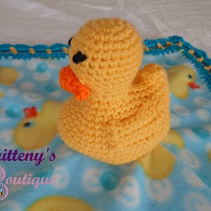 Baby Lovey / Haak Baby Lovey / Haak Pluche Gele Eend Baby Fleece Lovey / Baby Security Blanket / Snuggle Blanket / Baby Shower Gift