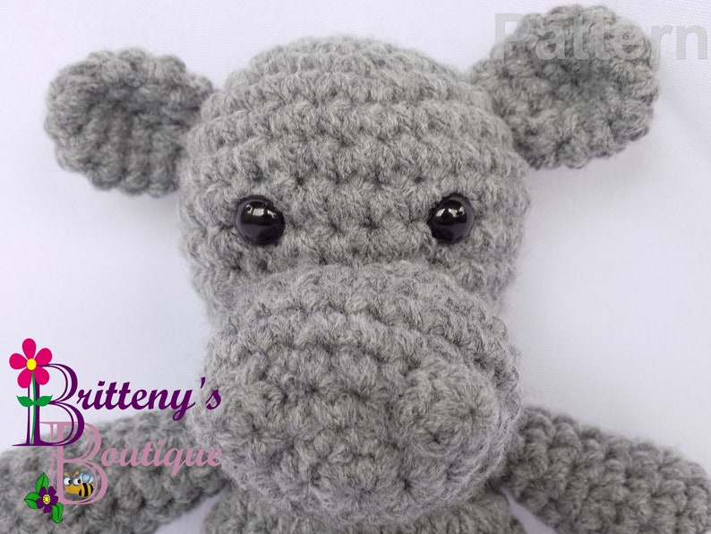 Hippo Stuffed Animal Crochet Pattern Amigurumi Hippopotamus image 6