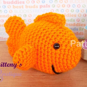 Pez Patrón de Ganchillo Pez Dorado Patrón de Ganchillo Pez Peluche Pez Dorado Peluche Amigurumi GoldFish Patrón de Ganchillo Pez