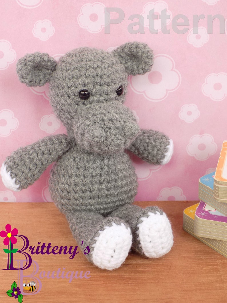 Hippo Stuffed Animal Crochet Pattern Amigurumi Hippopotamus image 8