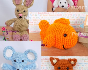 Easy Crochet Pattern Pack Stuffed Animal Crochet Pattern Pack House Animal Pattern Pack Easy Crochet Pattern