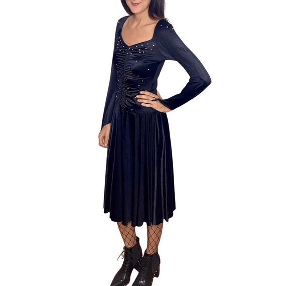 Black Rhinestone Leotard Dress Costume Dancing Gem