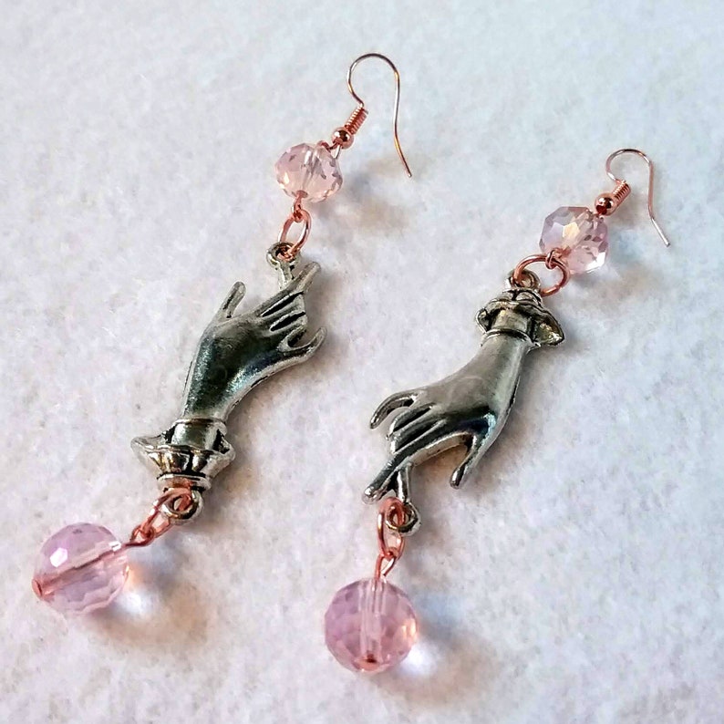 Daphne's Darlings: delicate earrings in metals and pink image 1