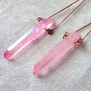 Lucy's Lovelies: dramatic rose quartz earrings with a magical twist image 3