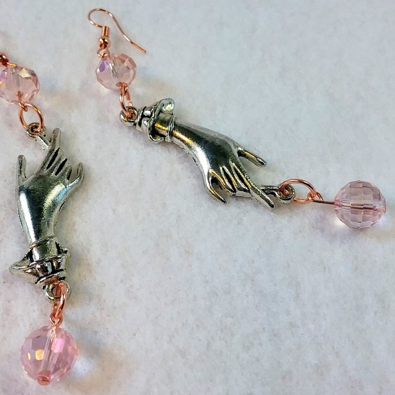 Daphne's Darlings: delicate earrings in metals and pink image 3