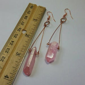 Lucy's Lovelies: dramatic rose quartz earrings with a magical twist image 10