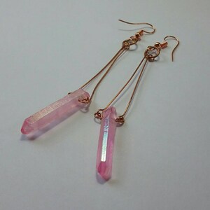 Lucy's Lovelies: dramatic rose quartz earrings with a magical twist image 5