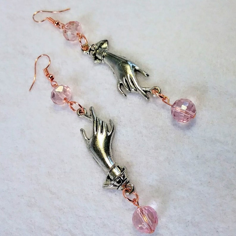 Daphne's Darlings: delicate earrings in metals and pink image 5