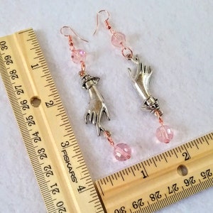 Daphne's Darlings: delicate earrings in metals and pink image 9