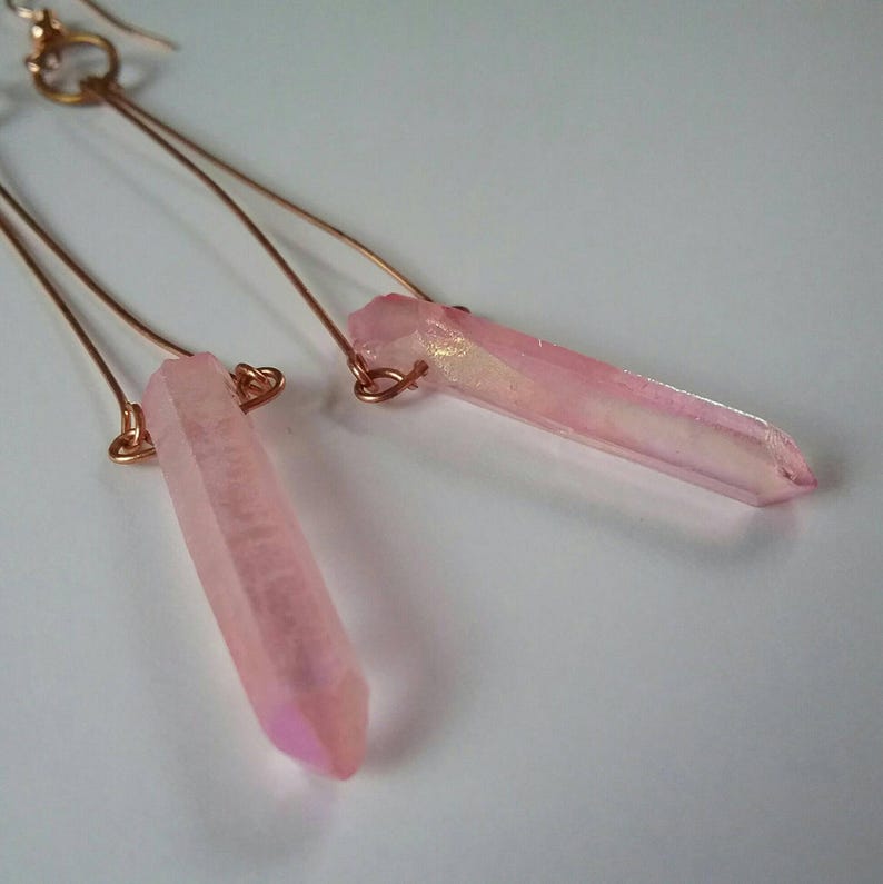 Lucy's Lovelies: dramatic rose quartz earrings with a magical twist image 9