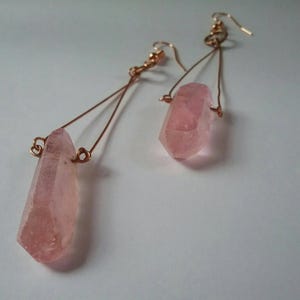 Lucy's Lovelies: dramatic rose quartz earrings with a magical twist image 7