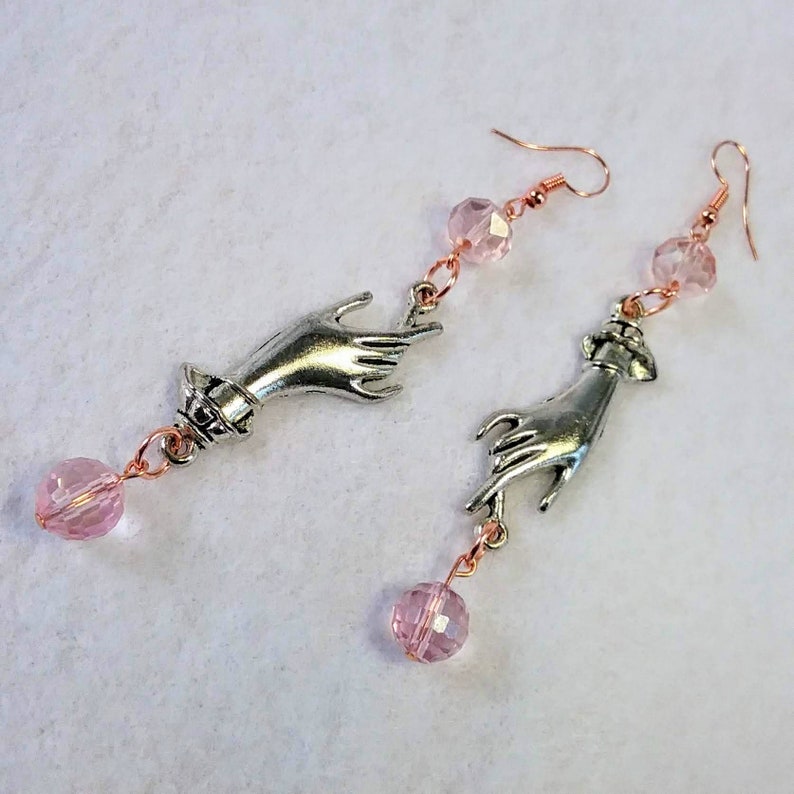 Daphne's Darlings: delicate earrings in metals and pink image 7