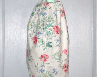 Homemade Plastic Bag Caddy - Peachy Pink Floral - Plastic Bag Holder - Grocery Bag Storage - Kitchen Bag Organizer - Hostess Gift