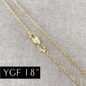 Paquete - 18" - Cadena de oro amarillo laminado de 18 quilates - Delicada y fina - 18" - Collar de 18 pulgadas - Cierre de mosquetón - Oro amarillo laminado de 18 quilates - Cadena de eslabones