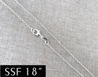 Bundle - 18" - 925 Sterling Silver Filled Necklace Chain - Dainty Fine - 18" - 18 Inch - Lobster Claw Clasp - .925 Stamped - Cable Chain