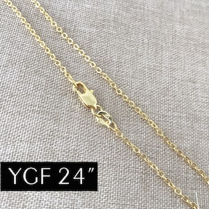 Bundle - 24&quot; - 18KT Yellow Gold Filled Chain - Dainty Fine - 24&quot; - 24 Inch Necklace - Lobster Claw Clasp - 18 Karat KT YGF - Cable Chain
