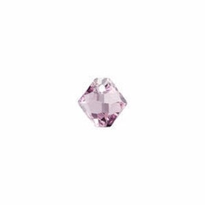 6mm Light Amethyst Austrian Bicone Drop Crystals - Light Amethyst - Top Drilled - Package of 20