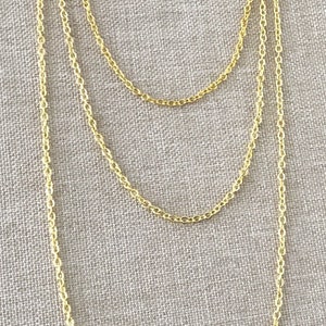 Bundle 18 18KT Yellow Gold Filled Chain Dainty Fine 18 18 Inch Necklace Lobster Claw Clasp 18 Karat KT YGF Cable Chain image 5