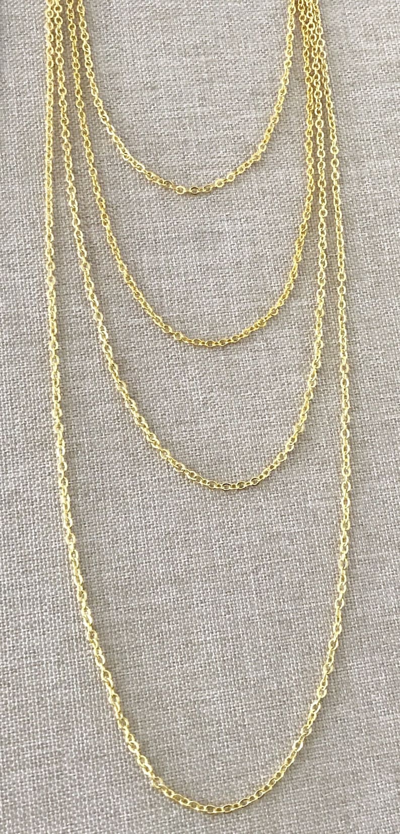 Bundle 18 18KT Yellow Gold Filled Chain Dainty Fine 18 18 Inch Necklace Lobster Claw Clasp 18 Karat KT YGF Cable Chain image 5