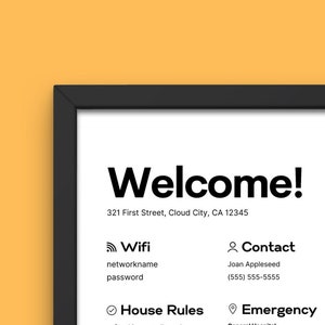 Modern Welcome Sign for Airbnb Hosts