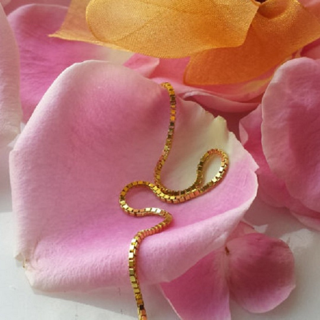 18K Gold Filled Box Chains Etsy