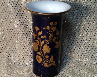 Vintage Royal KPM Bavaria Vase: Handmade Cobalt Blue Porcelain