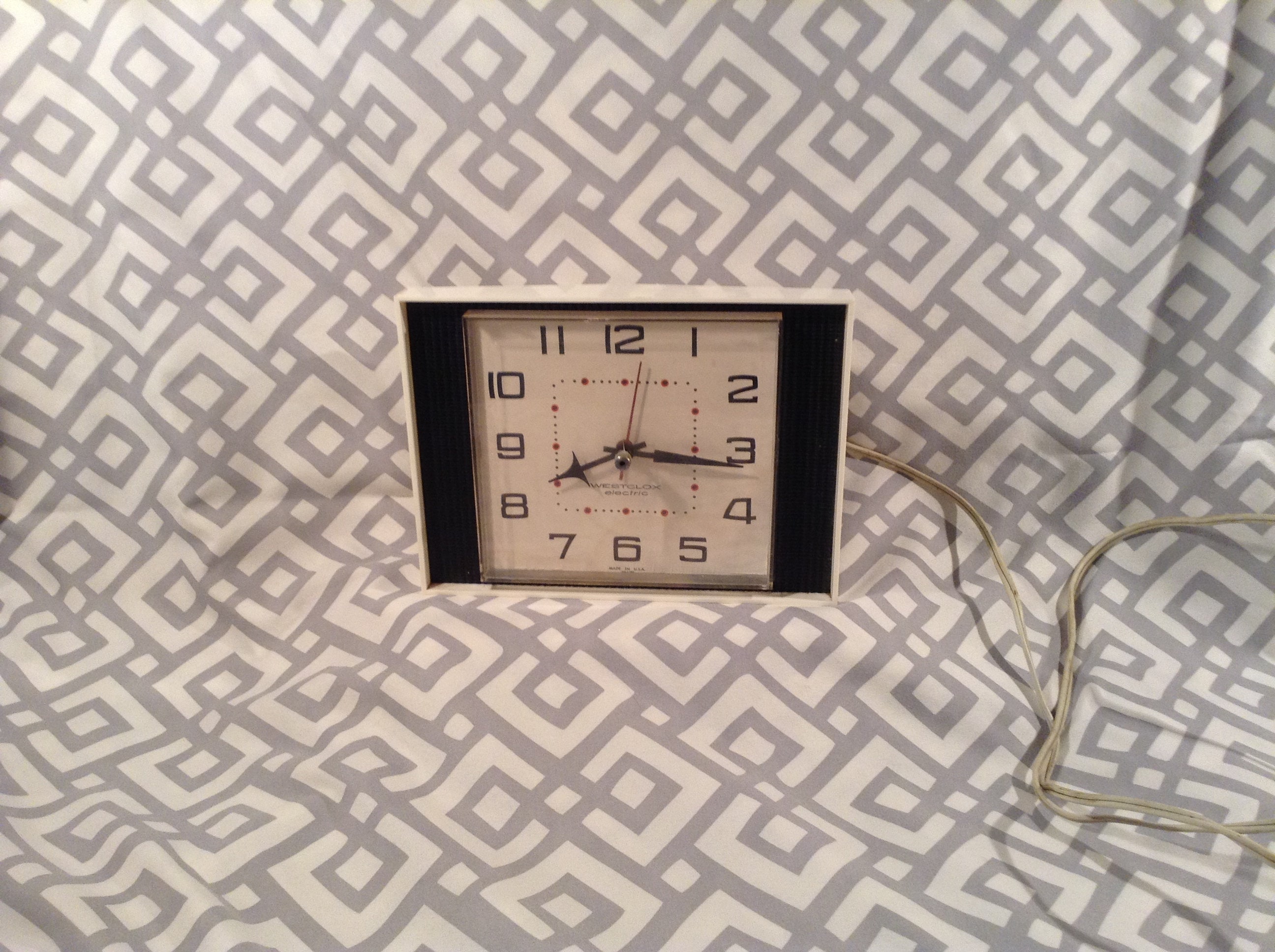 Vintage Corded Westclox Alarm Clock Rectangle off White Etsy
