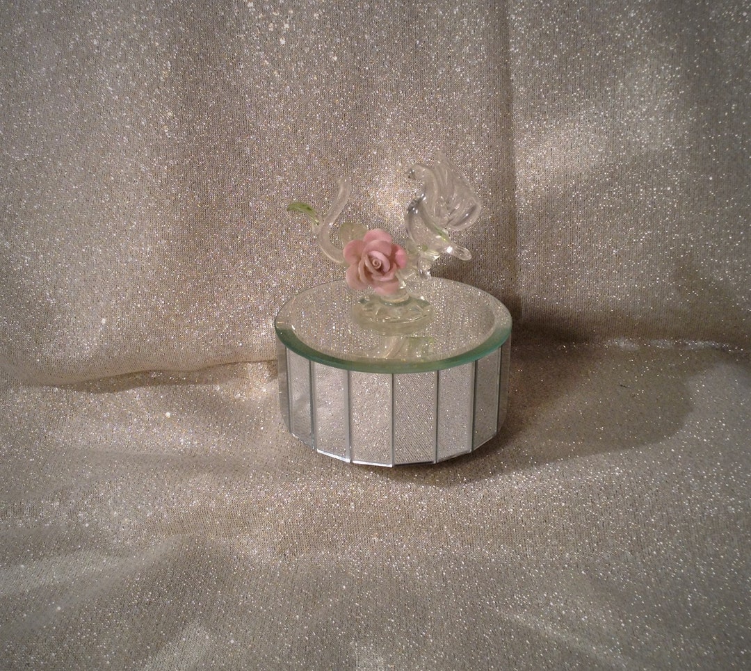 Lovely Musical Bird Figurine Clear Glass Bird Sitting on Etsy