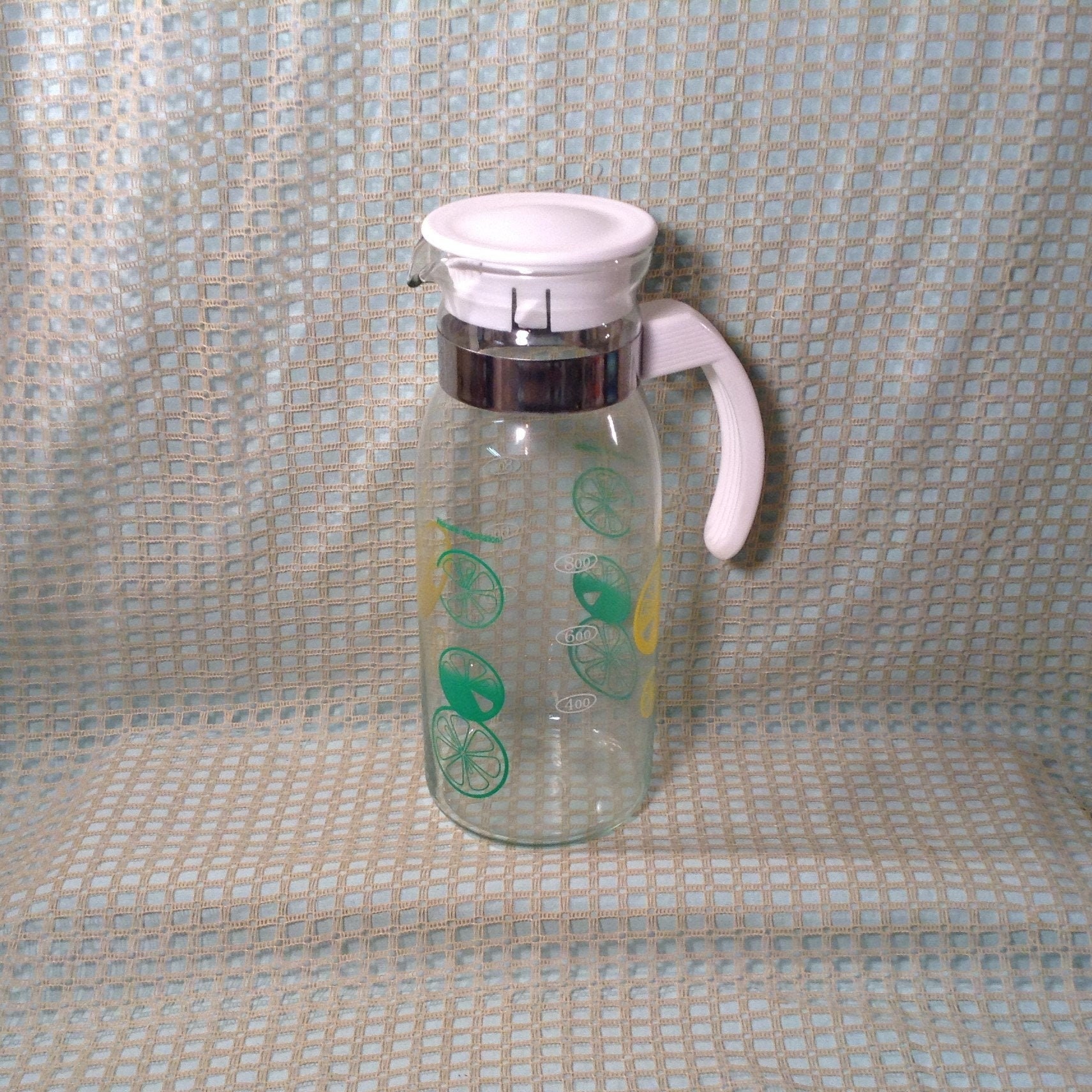 Vintage Juice Carafe with Lid 1 Liter Clear Glass with Etsy
