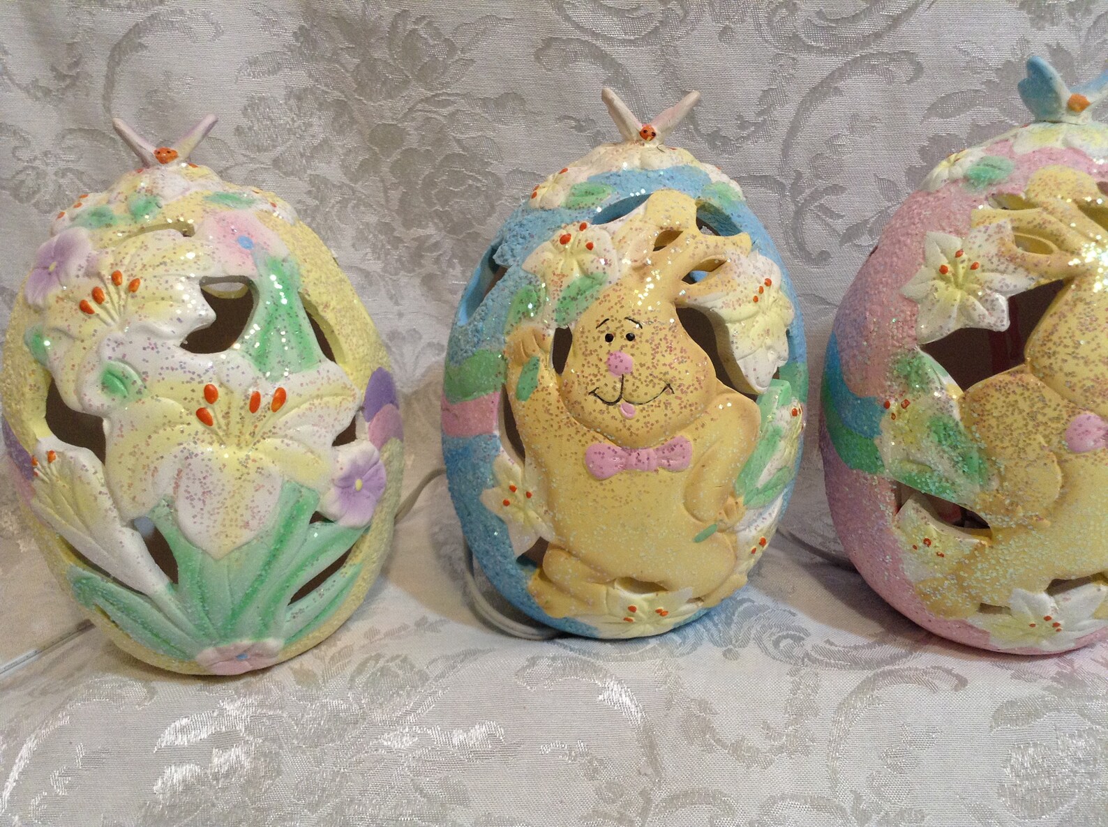 Set of 3 Light up Easter Eggs Pink Yellow & Blue Eggs With Etsy