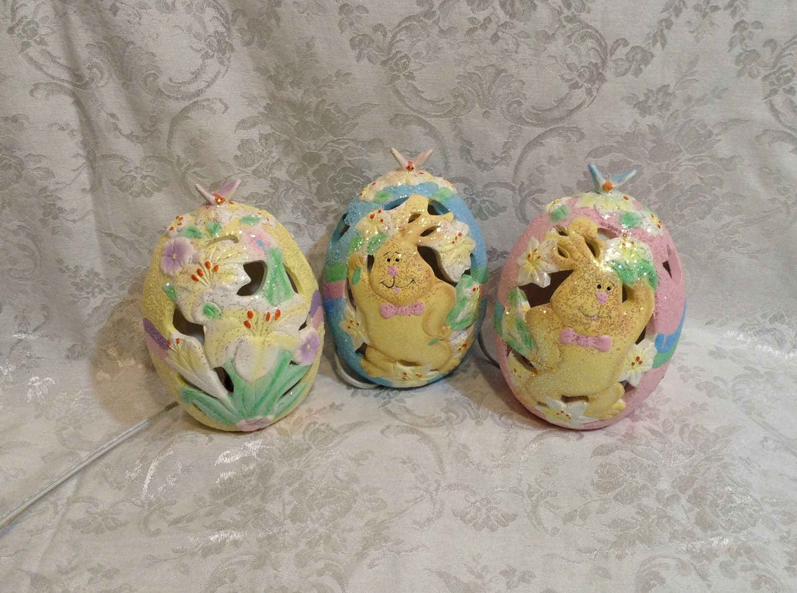 Set of 3 Light up Easter Eggs Pink Yellow & Blue Eggs With Etsy