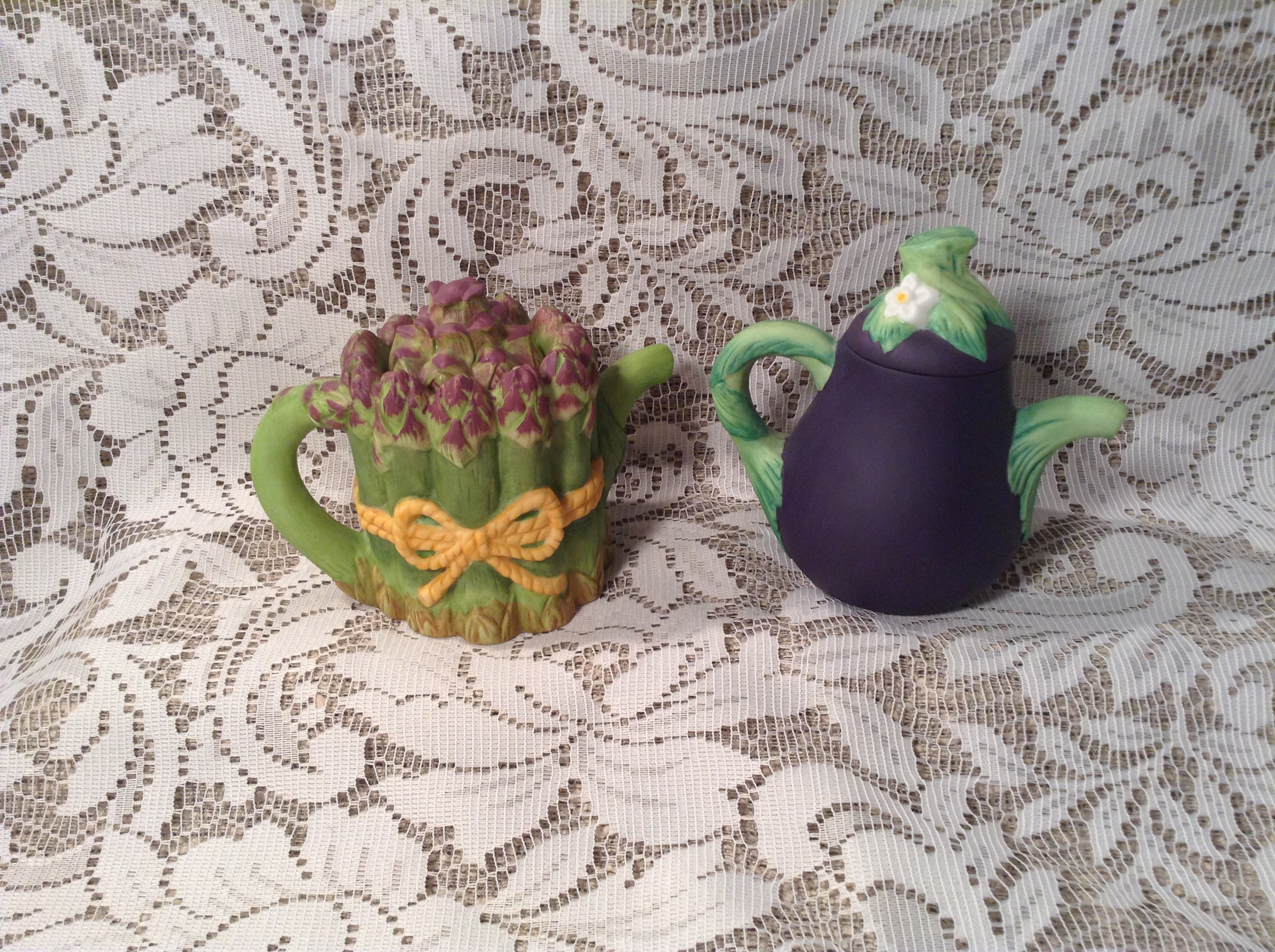4 Vintage Avon Seasons Harvest Miniature Teapots 1995 Avon Etsy